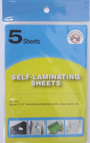 SELF LAMINATING SHEETS Laminate 4.5 x 6.5 Inches 5 Sheets/Pack