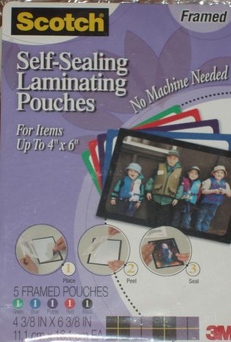 SELF SEALING  PHOTO / FRAME 4&#034; X 6&#034; SCOTCH  LAMINATING SHEETS NO MACHINE NEEDED