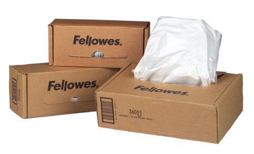 Fellowes Shredder Waste Bag - 60 Gal - 50 / Carton - Clear (36055)
