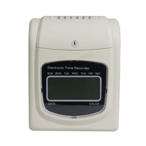 Electronic punch card time recorder lcd time clock et-9300 for sale