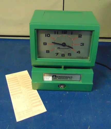 Acroprint Time Recorder Co. Time Clock Model# 150RR4  Works Good! S608