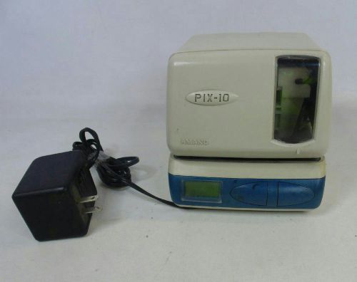 Amano Pix-10 Time Clock With Power Cord Works!