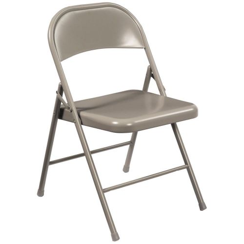 FOLDING CHAIRS SET of 4 Grey Steel For parties weedings events church Seats NEW