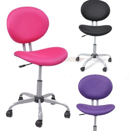 Pink Purple Black Mesh Chrome Computer PC Office Chair Kid Study Desk Fabric New