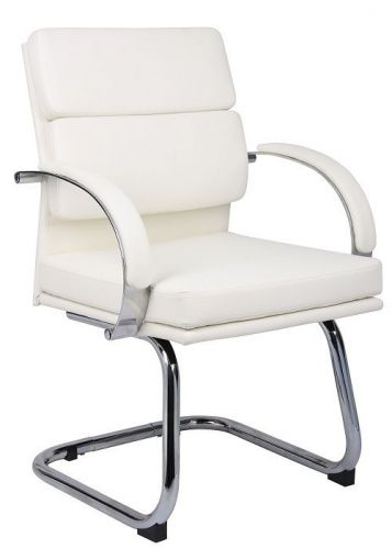 B9409 BOSS WHITE CARESSOFTPLUS EXECUTIVE SERIES MID BACK OFFICE GUEST CHAIR