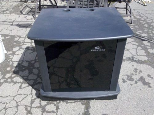 Providea rolling av or flat screen stand with doors black  we deliver locally ca for sale