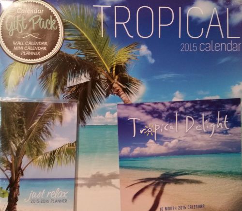 2015 TROPICAL BEACHES Calendar Lot -16-Month Wall, Mini &amp; Pocket Planner NEW
