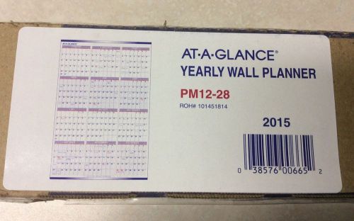 AT-A-GLANCE #PM12-28 Vertical Erasable Wall Planner-Yearly Calendar-24&#034;x36&#034; 2015