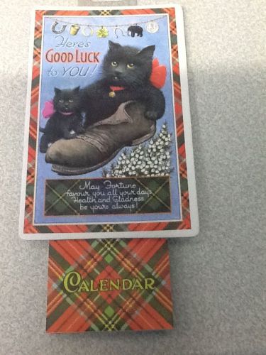 Scottish lucky black cats wall calendar