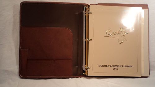Scully leather 5046 tan colombian leather 3 ring planner for sale