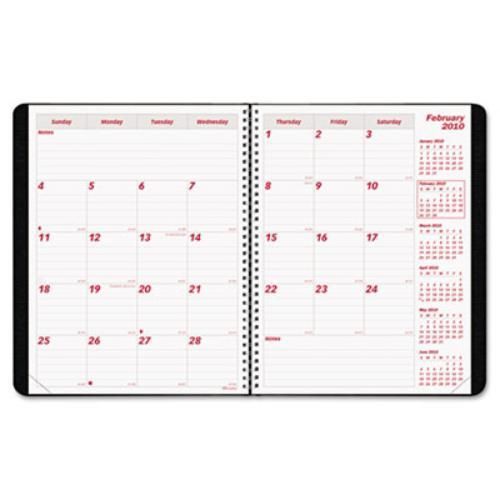 Rediform CB1262NBLK Plannerplus 14-mo. Ruled Monthly Planner, 8-1/2 X 11, Black,