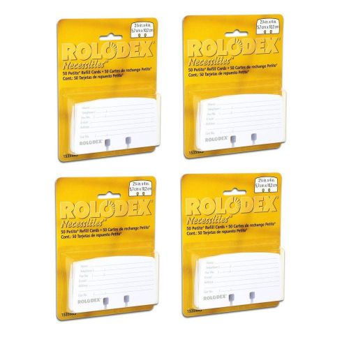 NEW Rolodex Necessities Petite Contact 2-1/4&#034; x 4&#034; Refill Cards, Pack of 200