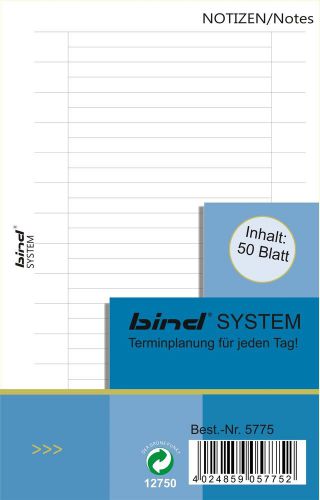 bind - B5775 - Systemeinlage NOTIZEN A7