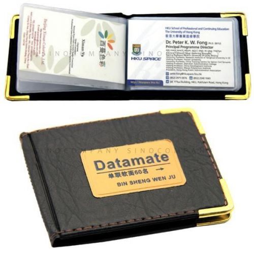 Pocket Leatherette Business Credit Card ID Holder Wallet 60 Case