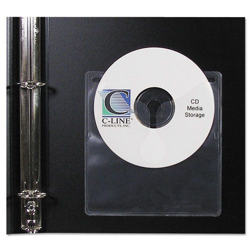 C-line self-adhesive cd holder 1 cd/dvd cap. poly clear, 6 packs of 10 for sale