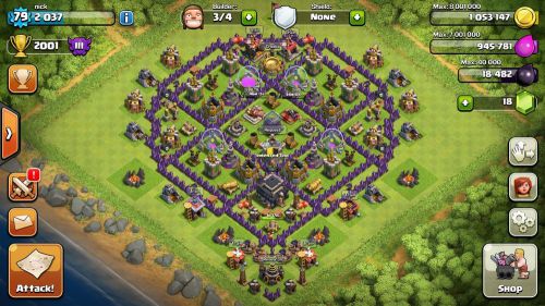Clothespin with FREE clash of clans account (lvl 80, 4 builders, TH 9, 564 gems)