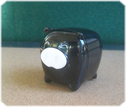 Cute black Happy Pig Novelty Pencil Sharpener - piggy/boar/hog
