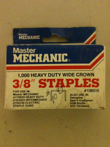 MASTER MECHANIC 3/8&#034; 1000 HEAVY DUTY WIDE CROWN STAPLES #136515