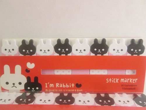 Cute Bunny 120 Pages Sticker Post It Bookmark Marker Memo Flags Tab Sticky Notes