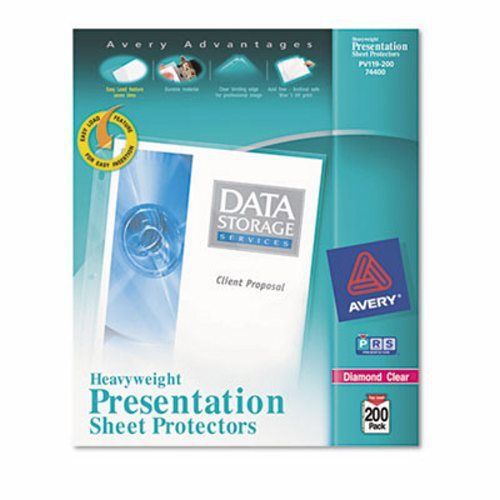 Avery Poly Sheet Protectors, Heavy, Letter, Diamond Clear, 200/Box (AVE74400)