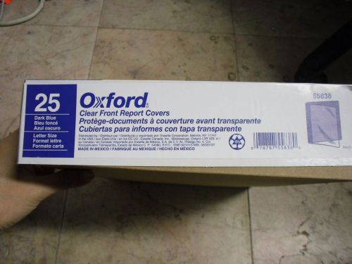 New ! 25PK Oxford Clear Fron&#039;t Report Cover  8.5&#034; X 11&#034; Dark Blue  55838