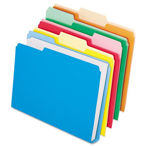 Doublestuff file folders, 1/3 cut, letter, assorted, 50/pack for sale