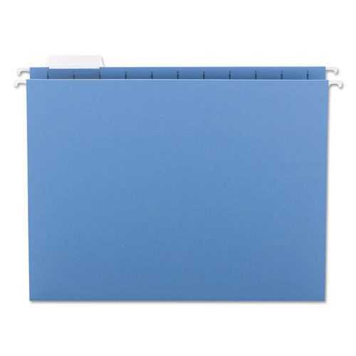 Hanging file folders, 1/5 tab, 11 point stock, letter, blue, 25/box for sale