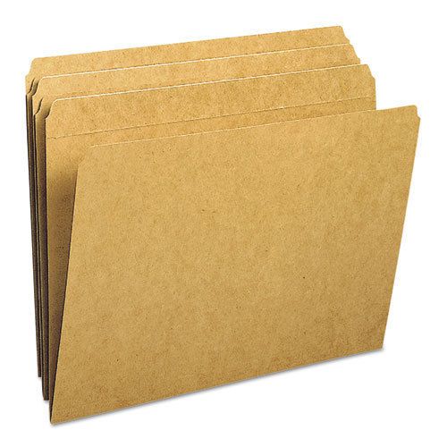Kraft File Folders, Straight Cut, Reinforced Top Tab, Letter, Kraft, 100/Box