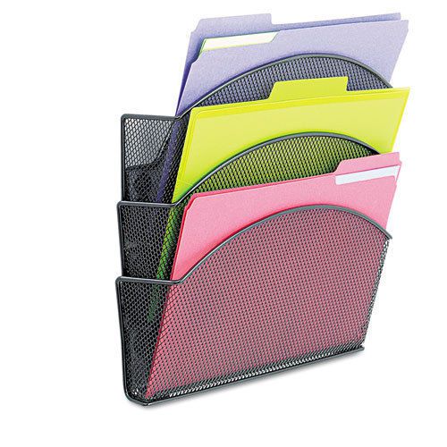 Onyx magnetic mesh panel accessories, 3 file pocket, 13 x 4 1/3 x 13 1/2. black for sale