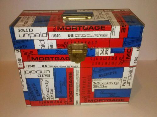 Antique Porta File Bill Box / Vintage Metal Container for File Storage / NO Key