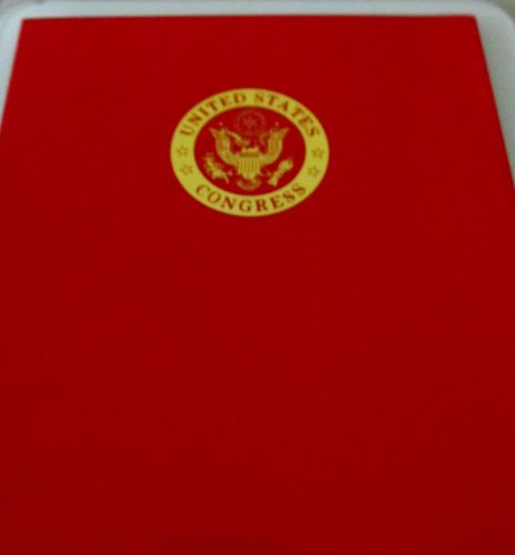 Reduced - Two-Pocket Red Folder with Embossed Congressional Seal