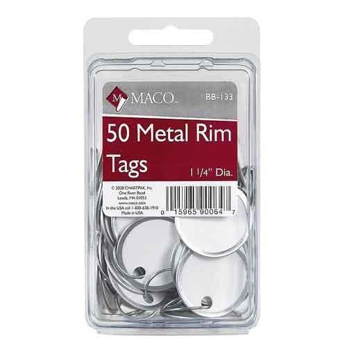 Chartpak Tag Key Metal Rim 1.25 Diameter 50 Count