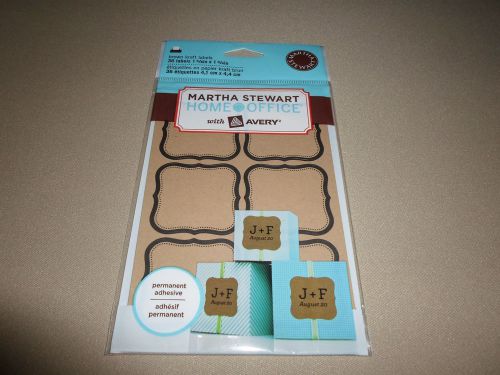 36 Martha Stewart Home Office Brown Kraft Labels~1 5/8&#034; X 1 3/4&#034;, NEW IN PACKAGE