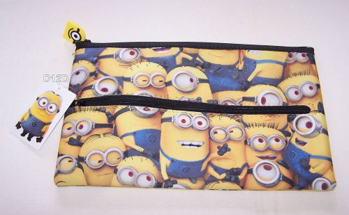 Despicable Me Movie Minions Yellow Printed Neoprene Zip Up Pencil Case New
