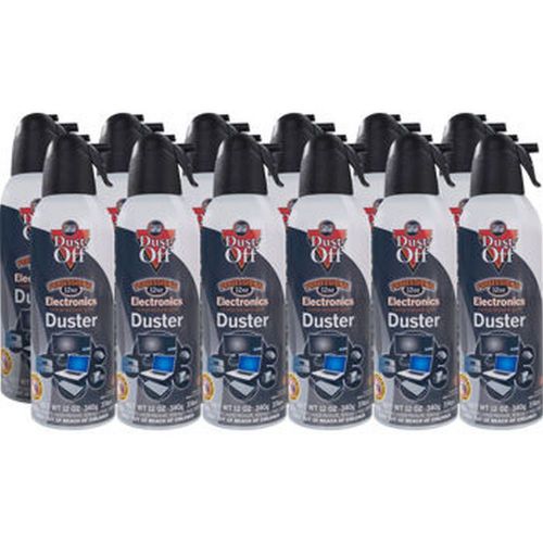 12-pack Dust-Off Compressed Gas Refillable Pressurized Air Duster Canister NEW