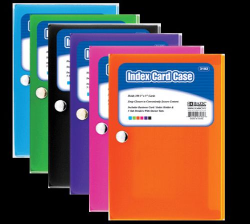 BAZIC 3&#034; X 5&#034; Index Card Case w/ 5-Tab Divider, Case of 72