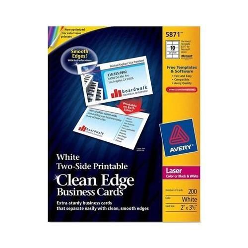 Avery 5871 White Clean Edge Business Card