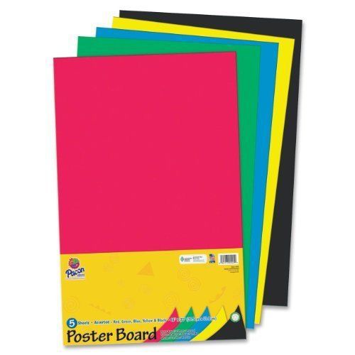 Pacon half-size sheet poster board - 14&#034; x 22&#034; - assorted (pac5445) for sale