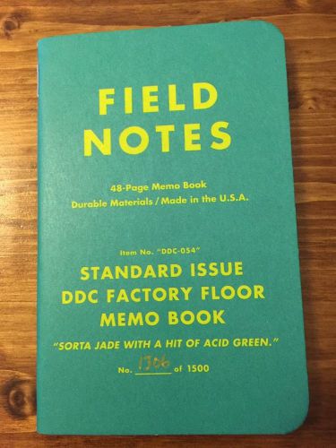Field Notes, Draplin Design DDC Factory Floor Sorta Jade Limited Edition