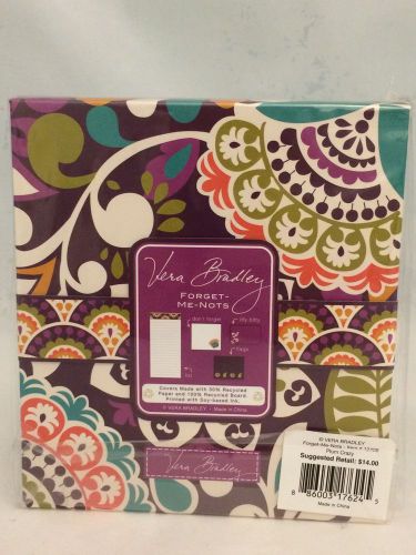 NEW Vera Bradley forget me nots sticky notes in Plum Crazy