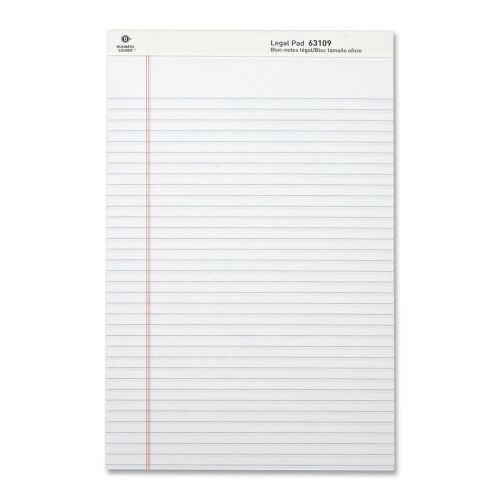 Business Source Legal Ruled Pad - 50 Sheet  - 8.5&#034;x14&#034;- 12/PK- White - BSN63109