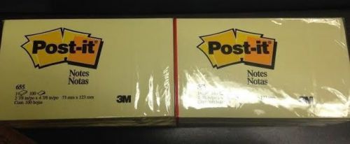 Pack of 12 Post-it Notes Original 3x5 Canary Yellow, 100-Sheets/Pk (MMM655YW)