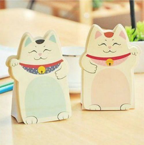 Lucky Fortune Cat Kitty Kitten Sticky Post It Notes Pads Cute Stationery Gift