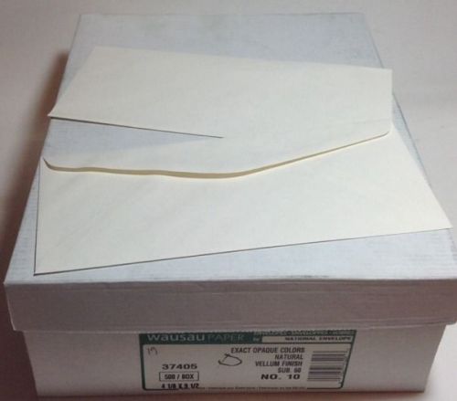 Wausau Exact Opaque Colors Natural Vellum Finish # 10 Envelopes 485/500 Sub 60