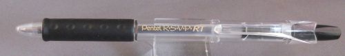 Pentel RSVP Retractable Ball Pen-BK93-black-rubber finger grip-Special Price