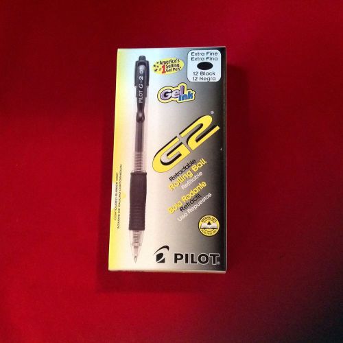 Pilot G2 Retractable Premium Gel Ink Roller Ball Pens EX Fine Point Black Box 12