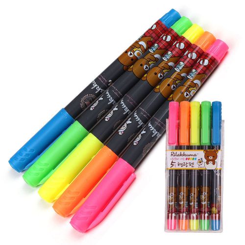 Rilakkuma Cute Colorful Highlighter Pen Marker School Office Supplies(Pack of 5)