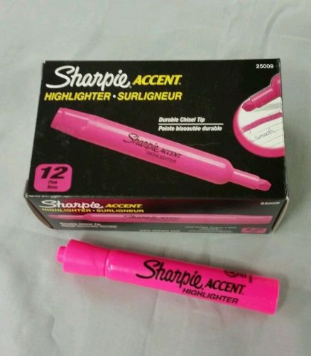 Sharpie Accent Highlighters, Fluorescent Pink, Chisel Tip, Dozen