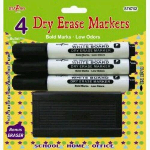 Whiteboard Dry Erase Marker Set, 4 pc.