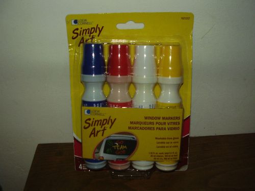 Simply Art Window Markers- (4) 1.35 fl.oz. Markers - Blue, Red, White, Yellow